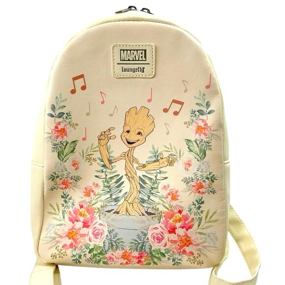 Marvel Loungefly Baby Groot Floral Mini Backpack – Guardians of the Galaxy - Picture 1 of 10